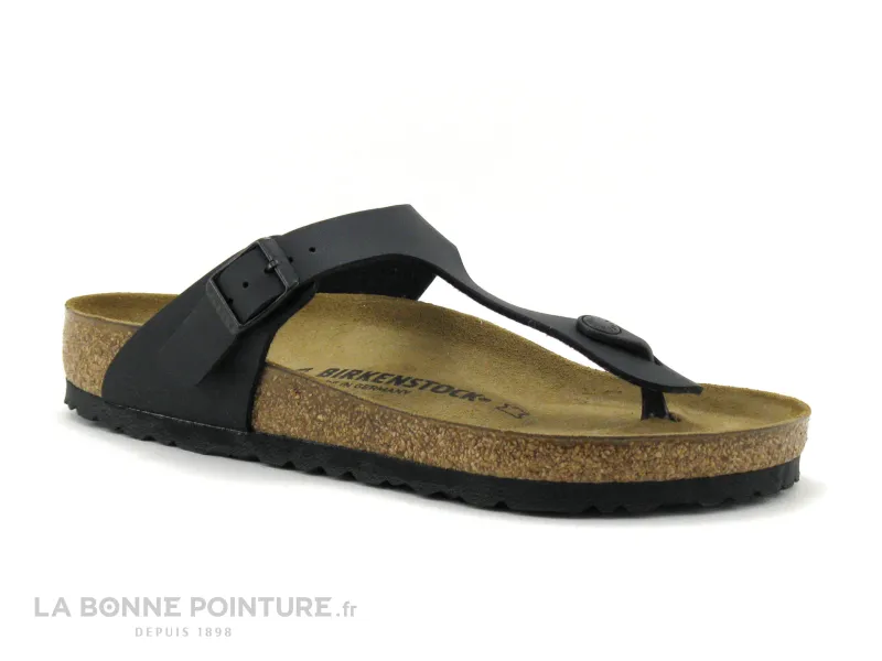 Achat chaussures Birkenstock Femme Entre-doigts, vente Birkenstock GIZEH Birko Flor Noir - 043691- Tong Femme