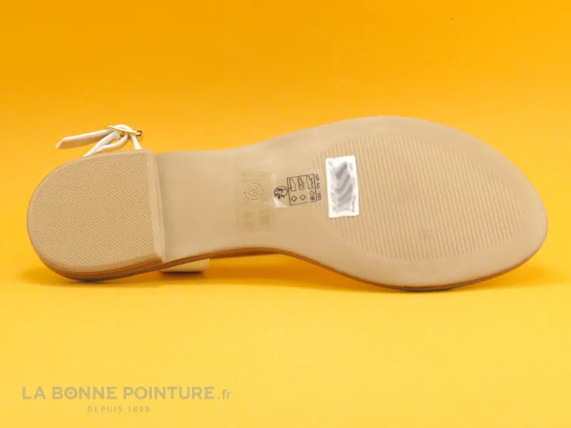 Achat chaussures The Divine Factory Femme Sandale et Nu-pieds, vente The Divine Factory  ZH3674 Blanc Or - Sandale plate