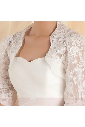 Boléro blanc cérémonie dentelle chic