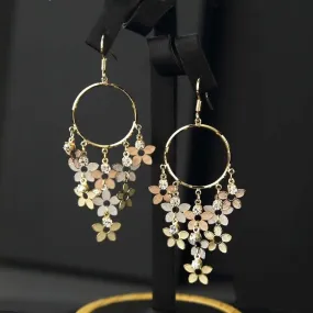 Boucles d'Oreilles Pendantes Fleurs