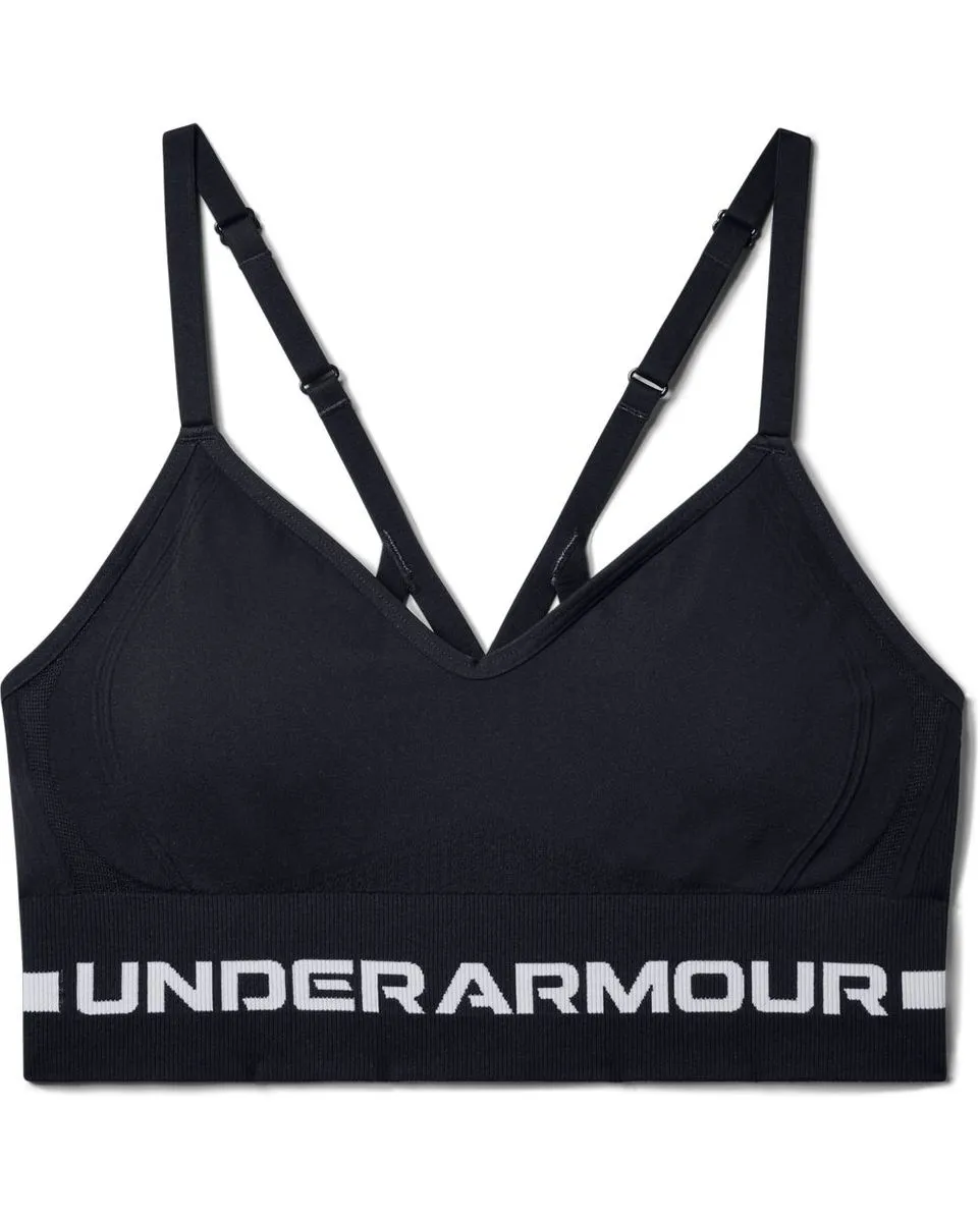 Brassière de sport femme UA SEAMLESS LOW LONG BRA Noir