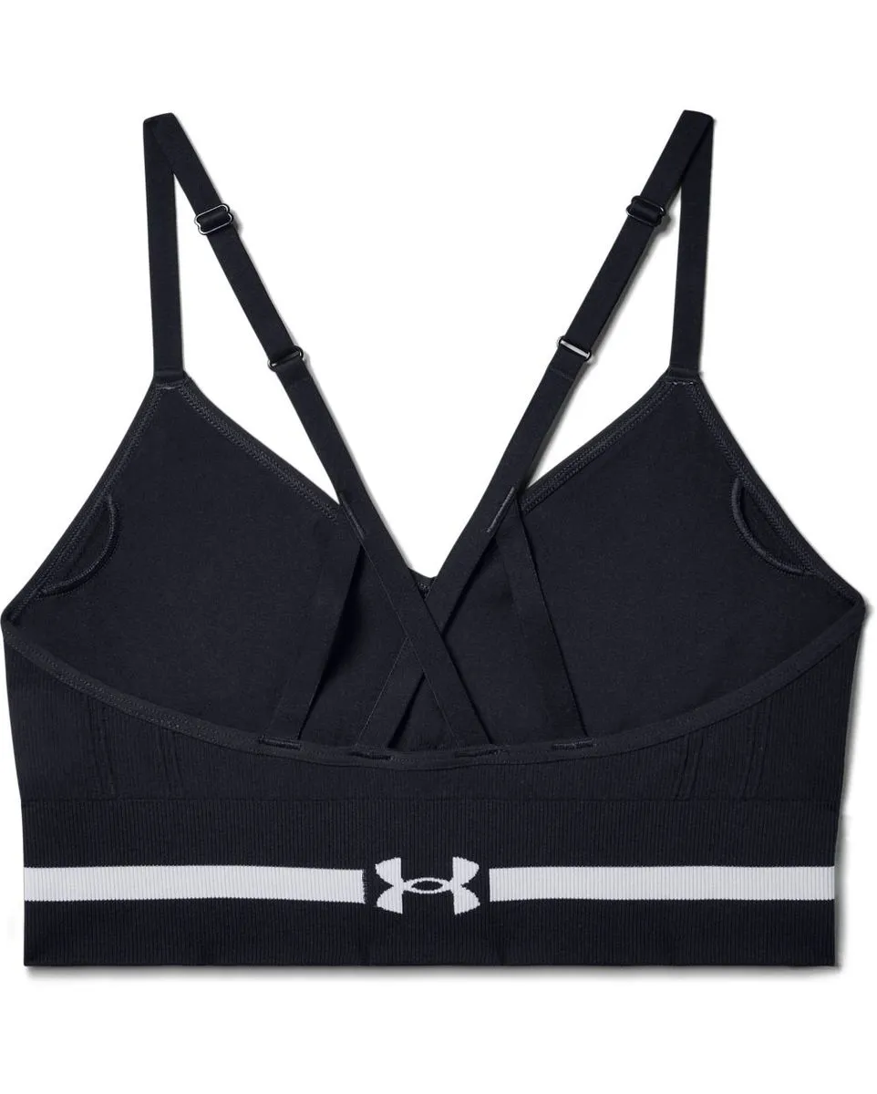 Brassière de sport femme UA SEAMLESS LOW LONG BRA Noir