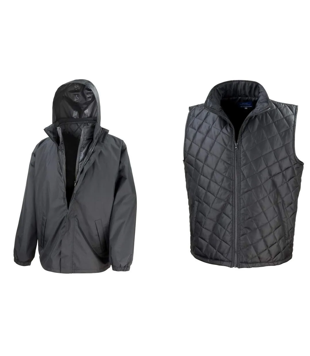 Core doudoune 3 en 1 avec gilet matelassé homme noir Result