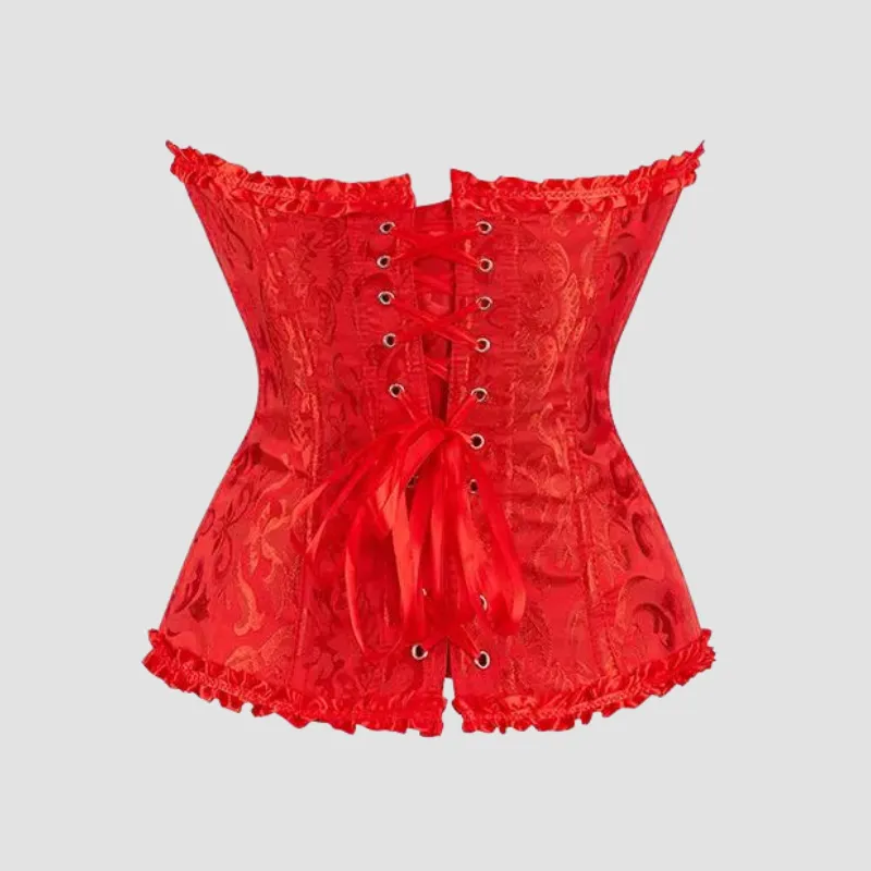 Corset Rouge Femme à Lacet