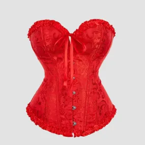 Corset Rouge Femme à Lacet