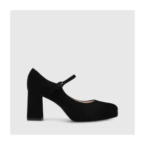 Escarpins femme en daim noir, style babies | LODI Chaussures femme en ligne.