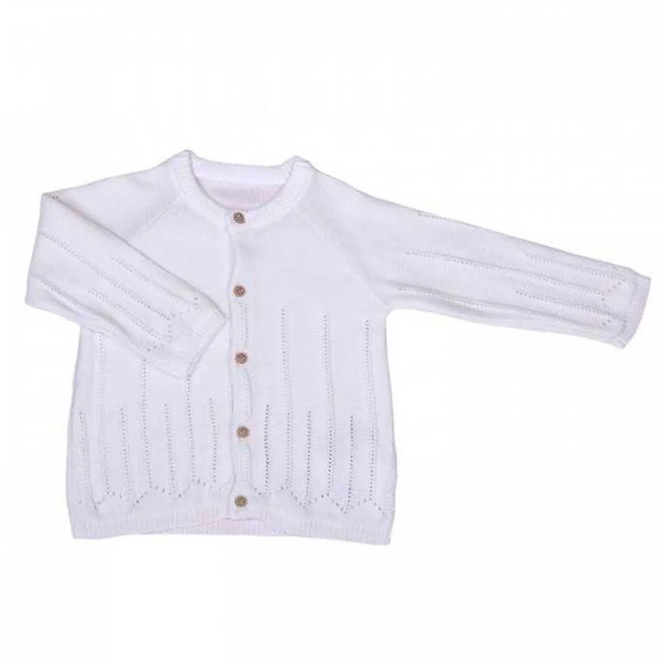 Gilet bébé en tricot de coton bio UNA Écru beige - Sevira Kids