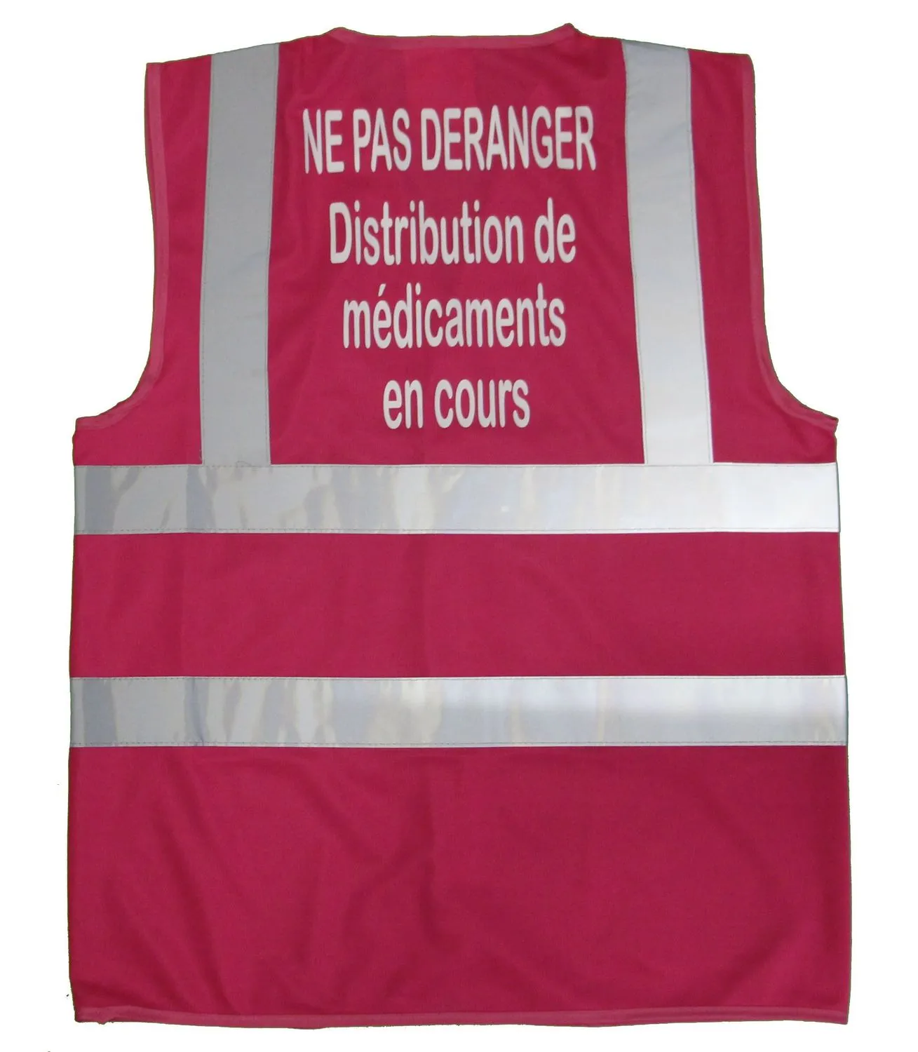 Gilet de sécurité - Ne pas déranger - Distribution de médicaments en cours - rose framboise 