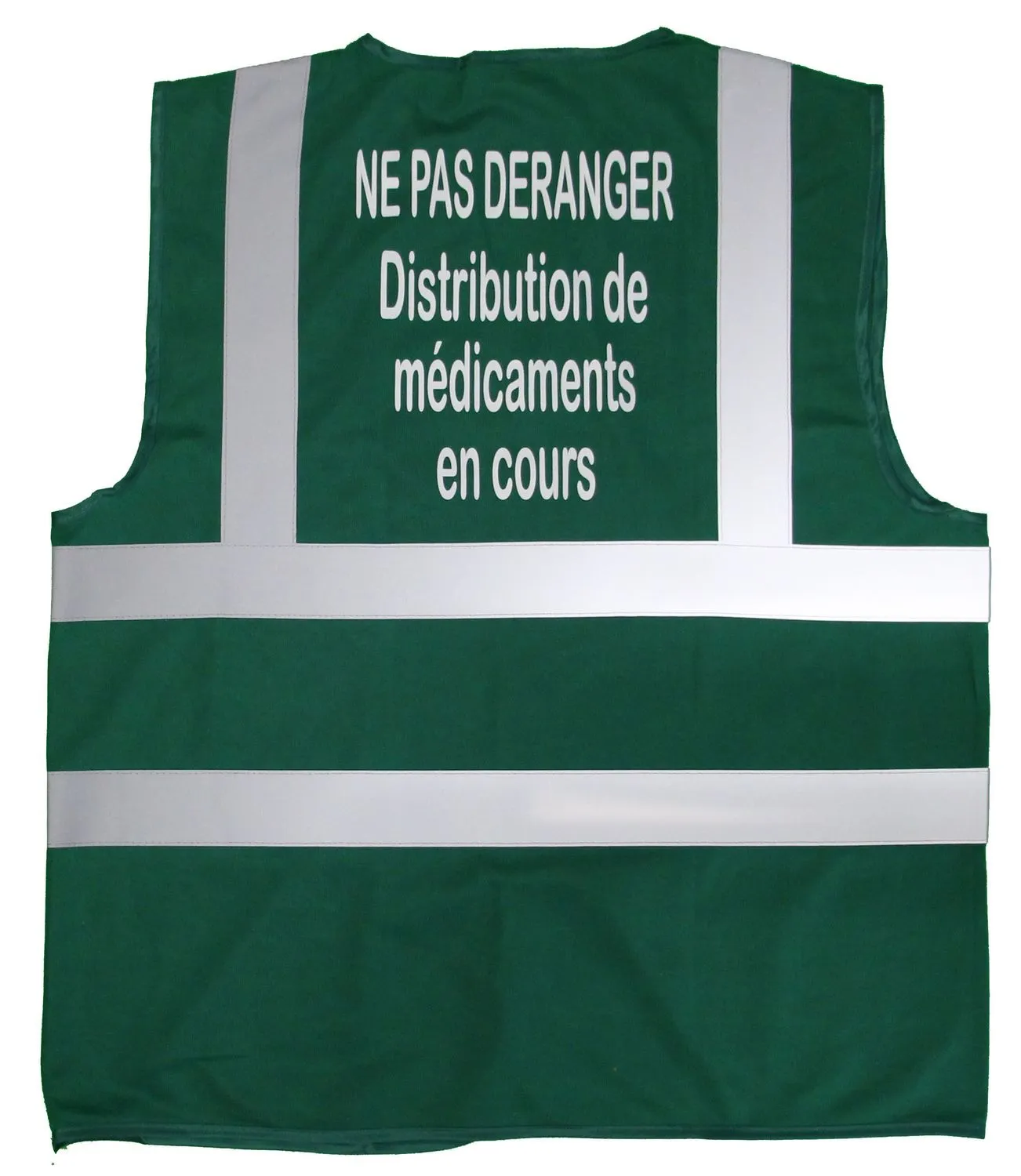 Gilet de sécurité - Ne pas déranger - Distribution de médicaments en cours - vert paramédical 