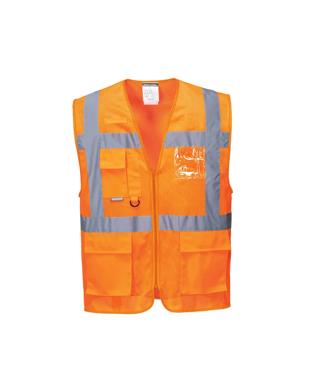 GILET ETE MESHAIR ORANGE EN MAILLE AEREE 100% POLYESTER 150G REF.C376