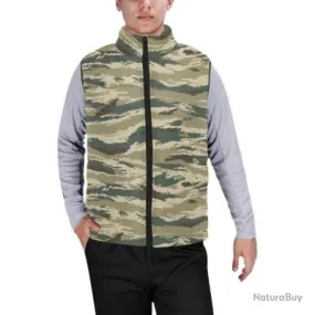 Gilet matelassé doudoune sans manches avec col montant camouflage russe kamysh arid