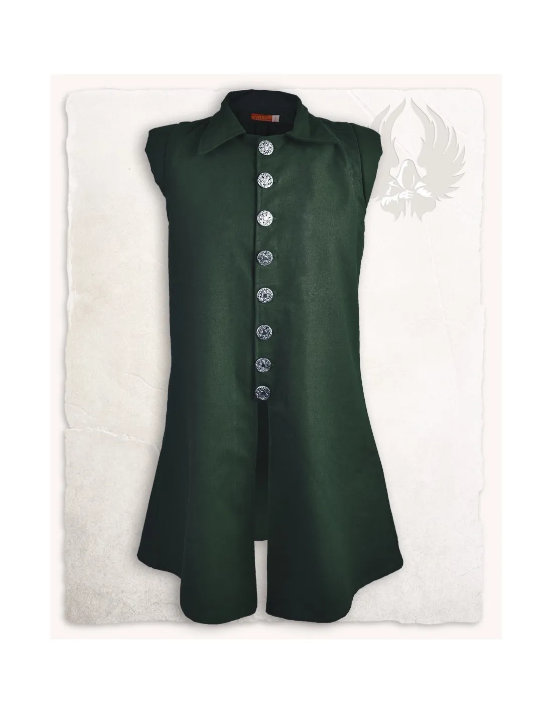 Gilet Tilly médiéval en coton - vert ⚔️ Boutique Épées