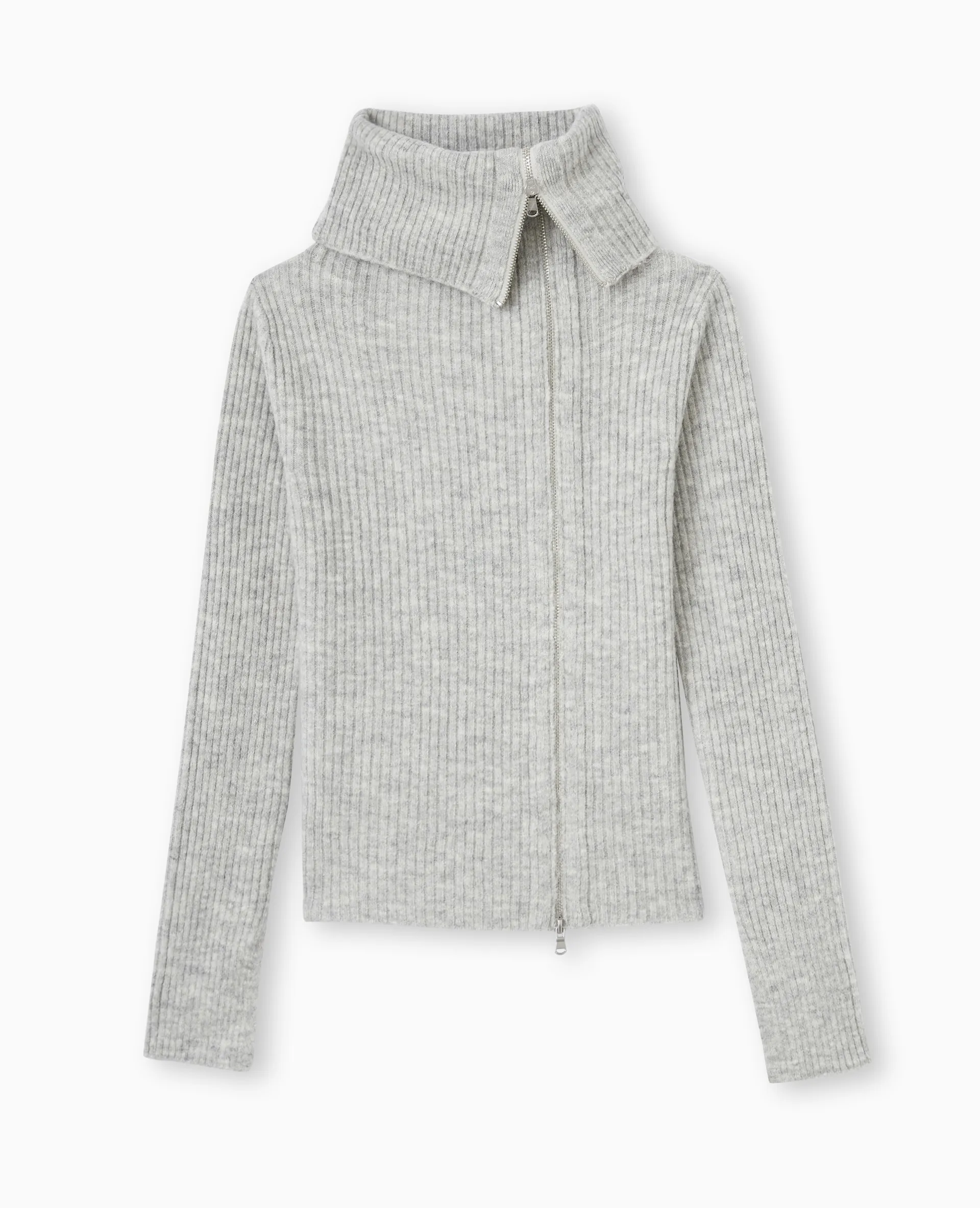 Gilet zippé en maille côtelée