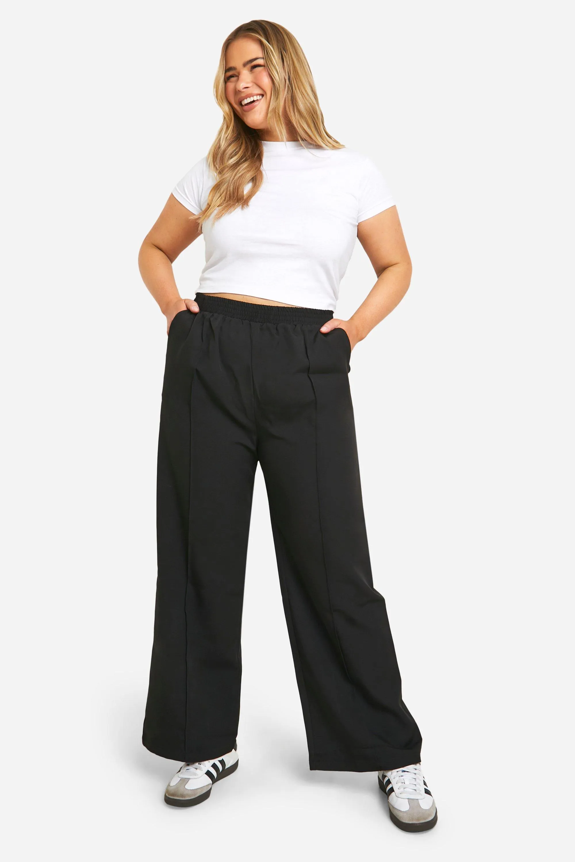 Grande taille - Pantalon large à coutures apparentes