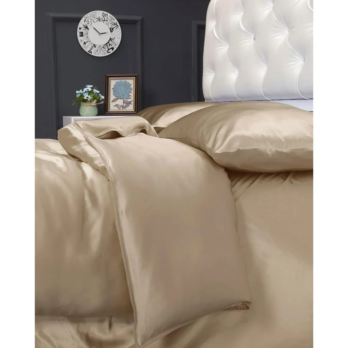 Housse de Couette Beige en Soie  Sans Couture  | 3 Suisses