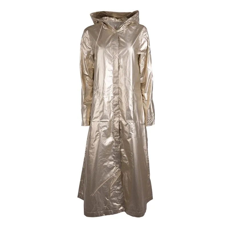 Imperméable long brillant manches longues à capuche Femme LA PETITE 