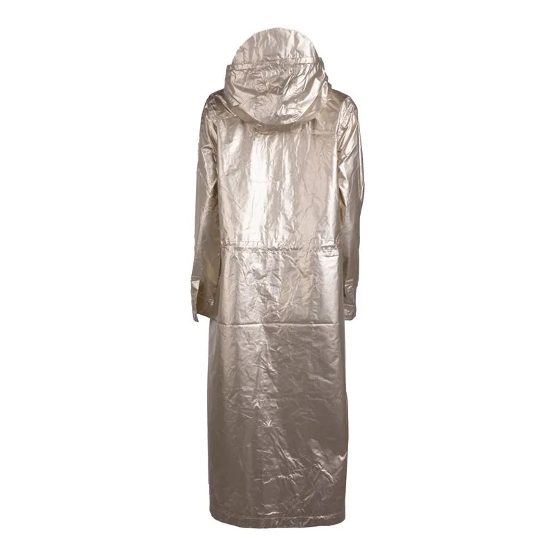 Imperméable long brillant manches longues à capuche Femme LA PETITE 