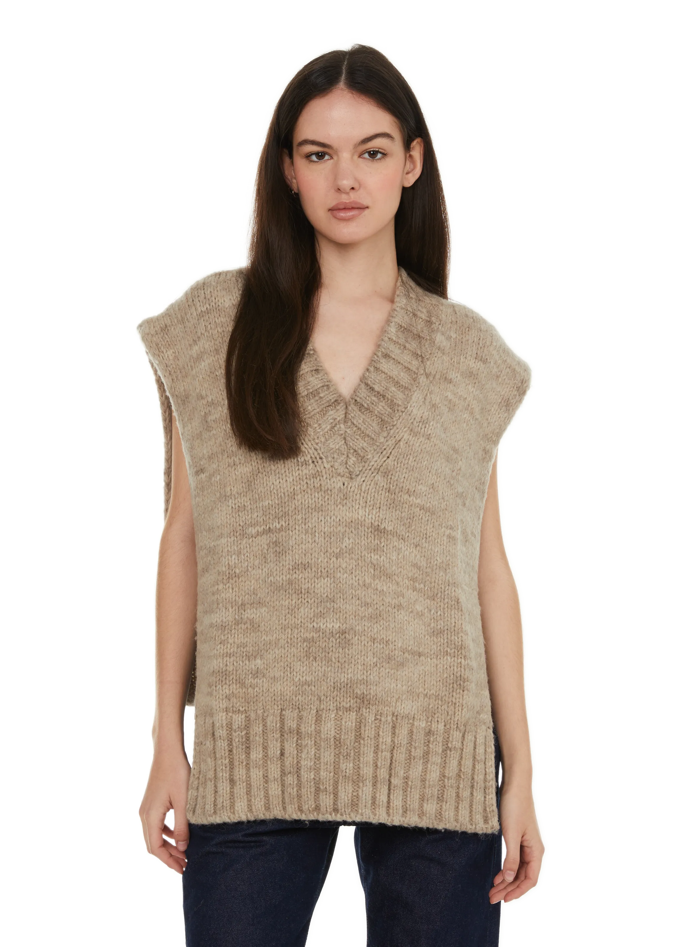 MAISON MARGIELA  Gilet en laine et coton  - Marron