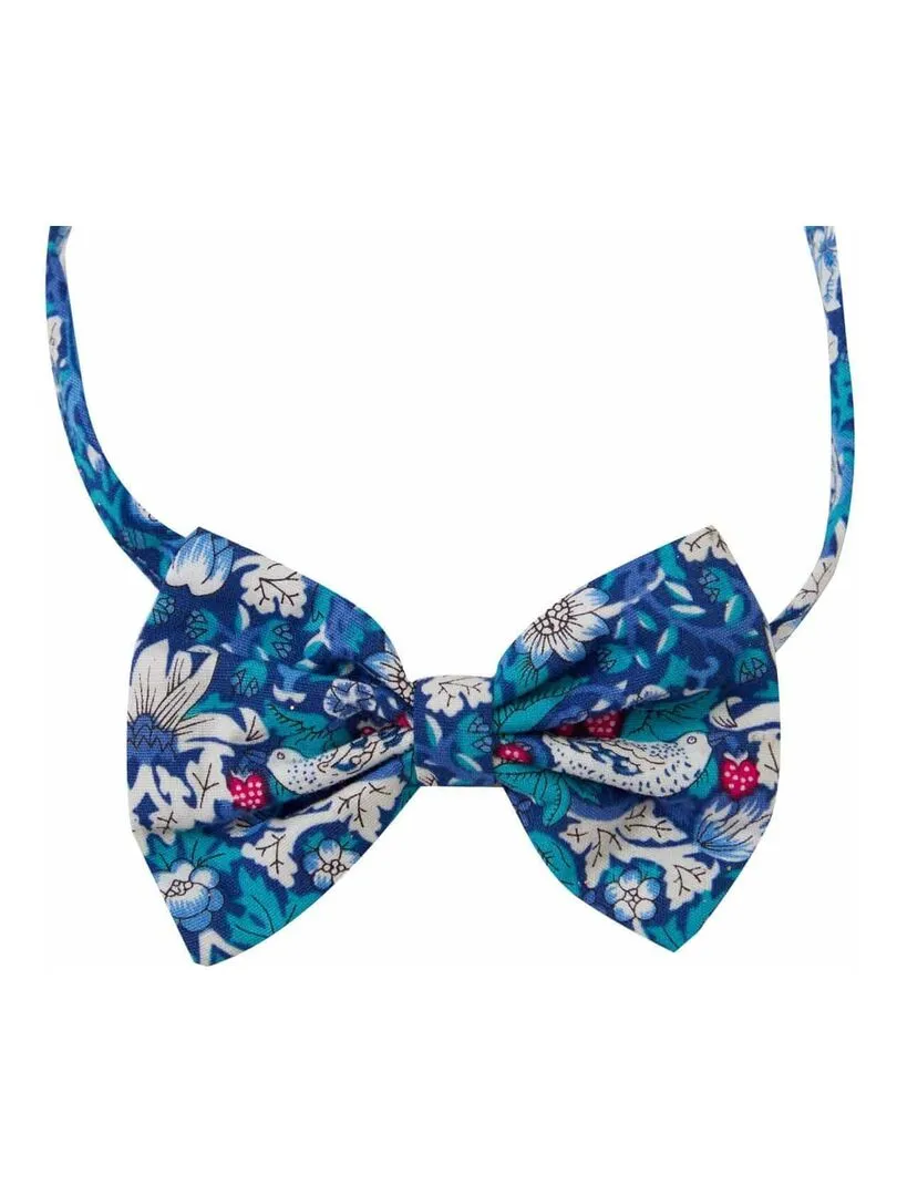 Noeud papillon   fleuri    tenue cérémonie - 'LA FAUTE A VOLTAIRE' - Bleu marine