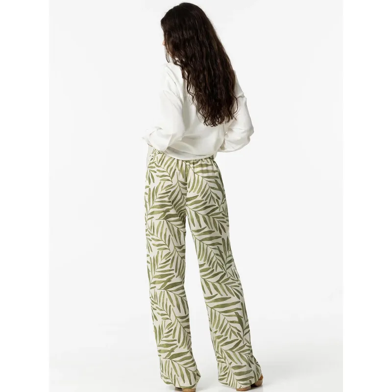 Pantalon fluide large nilo imprimés vert femme - Tiffosi | wimod