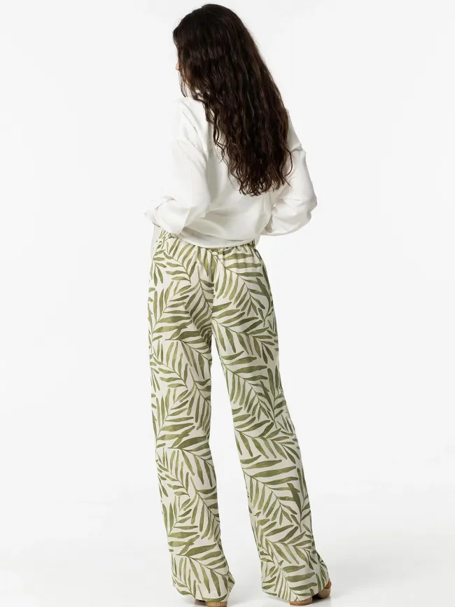 Pantalon fluide large nilo imprimés vert femme - Tiffosi | wimod