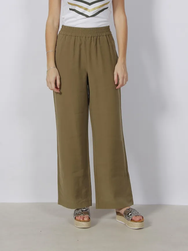 Pantalon large carmen kaki femme - Vero Moda | wimod