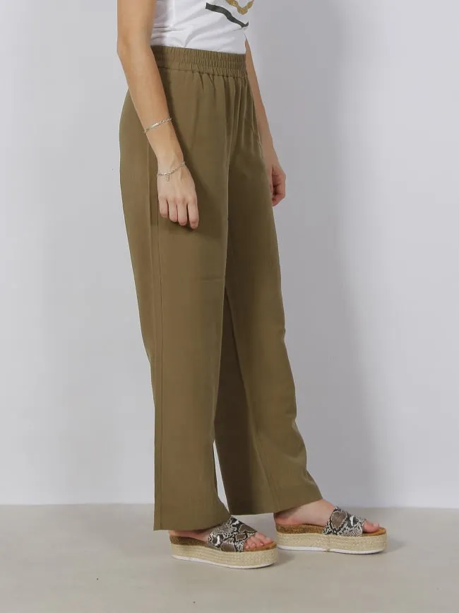 Pantalon large carmen kaki femme - Vero Moda | wimod