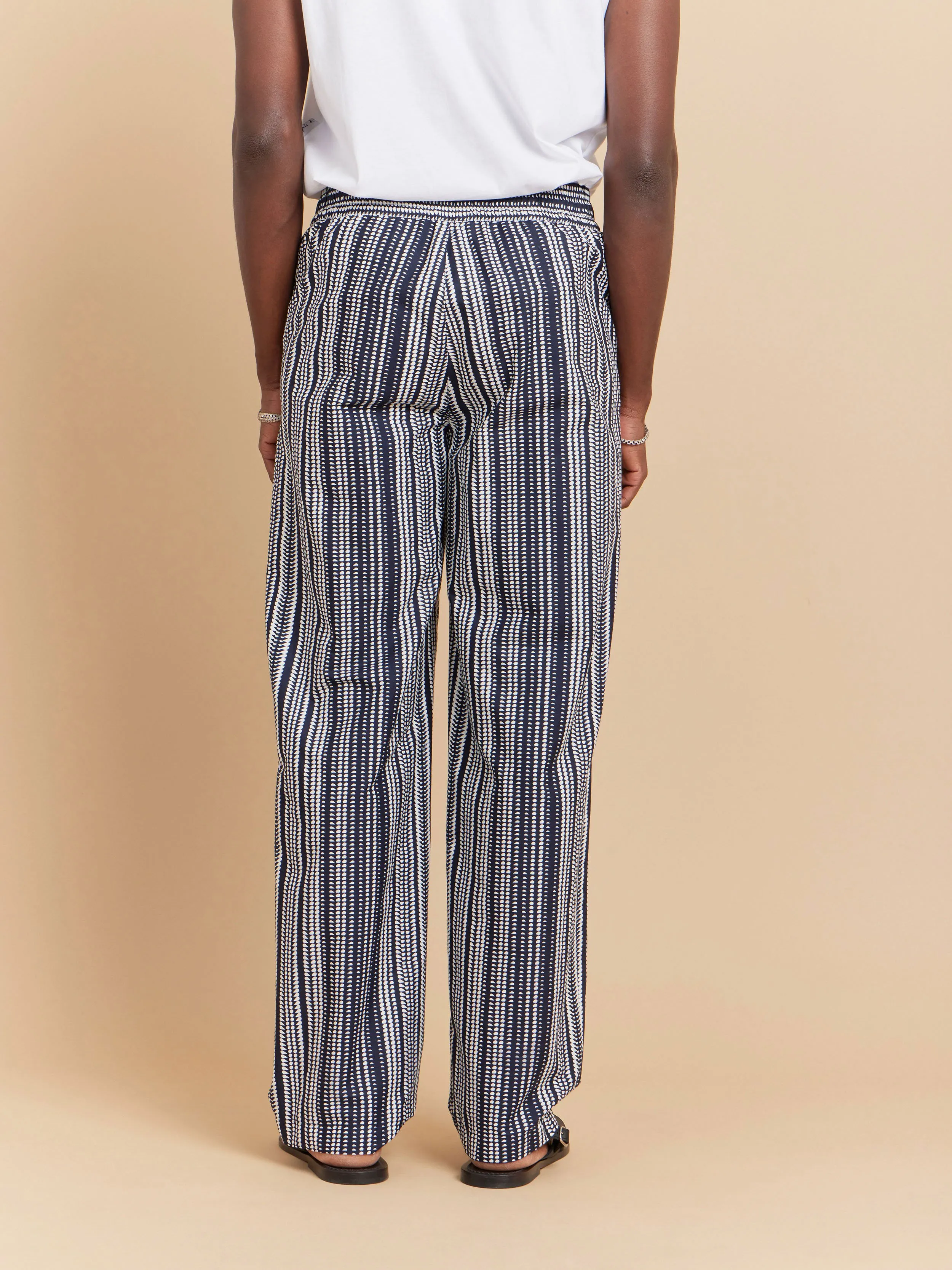 pantalon large en coton bleu parker