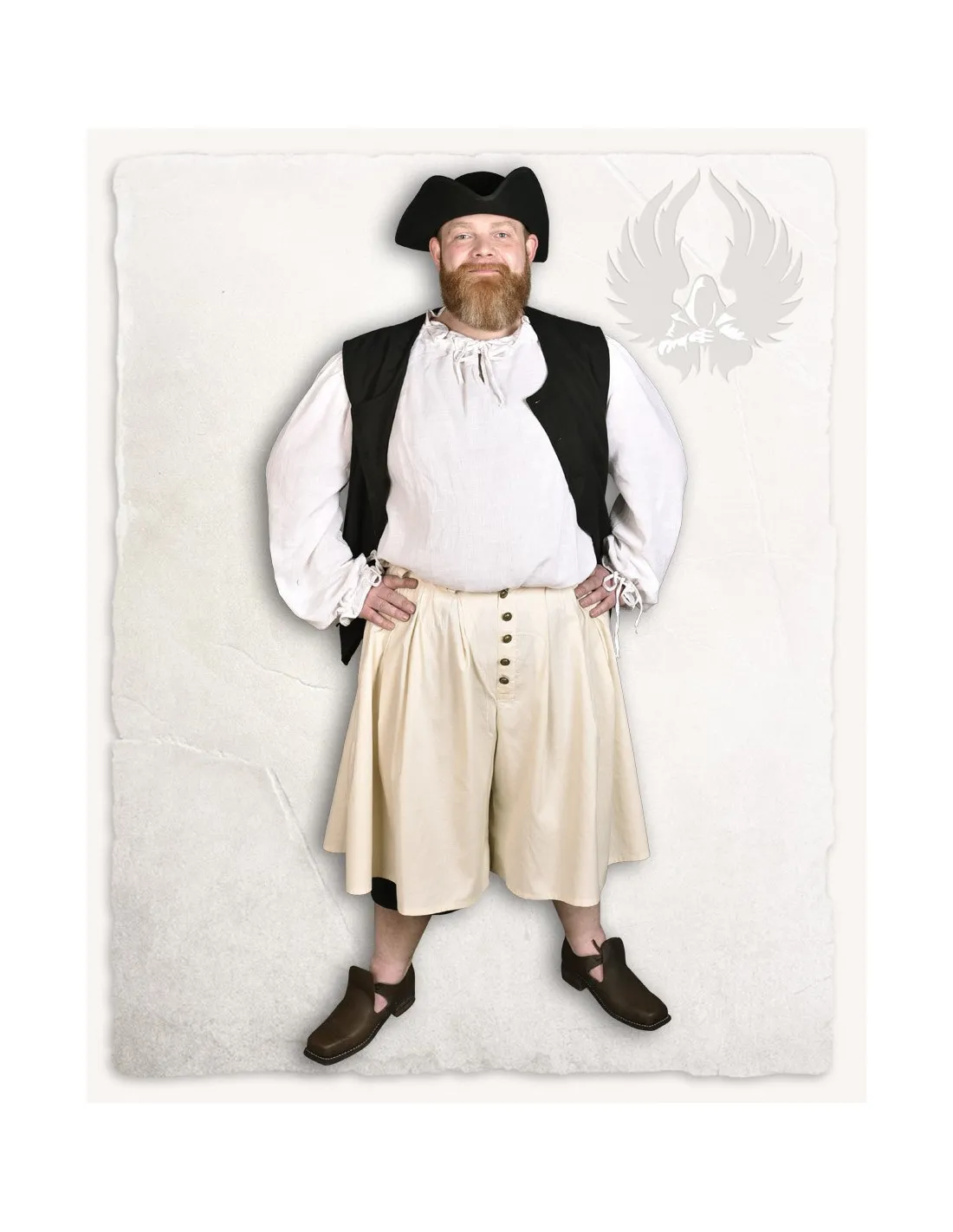 Pantalon large en coton crème modèle Matey ⚔️ Boutique Épées