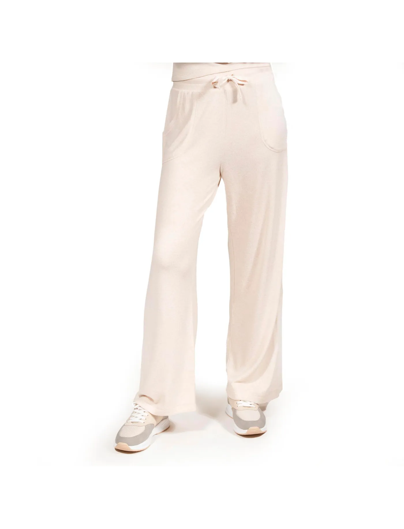 Pantalon large Femme Beige