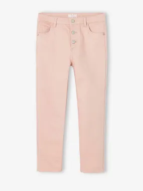 Pantalon Mom MorphologiK Large fille rose poudré - Vertbaudet