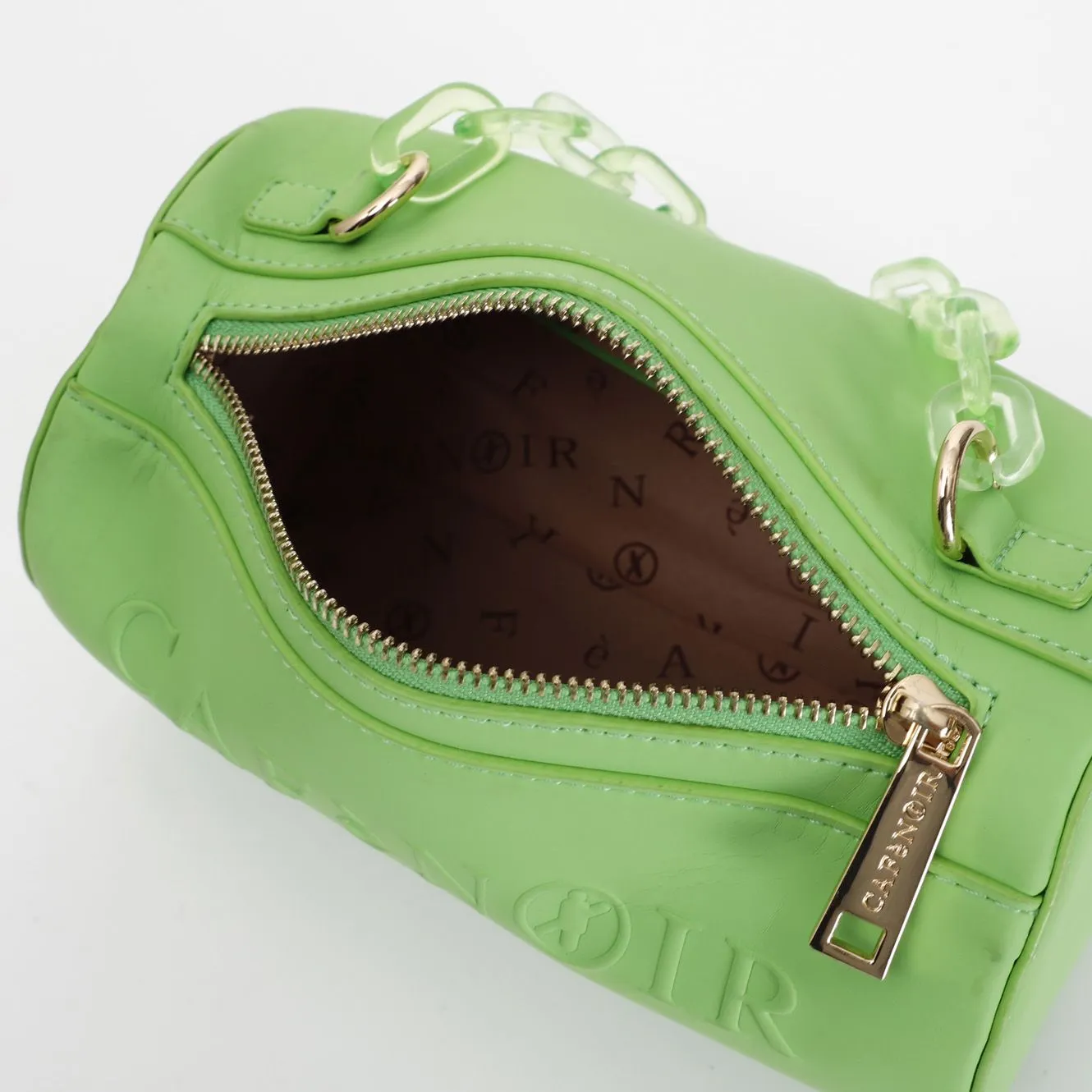 petit sac bowling effet mat avec chaîne green - CafèNoir