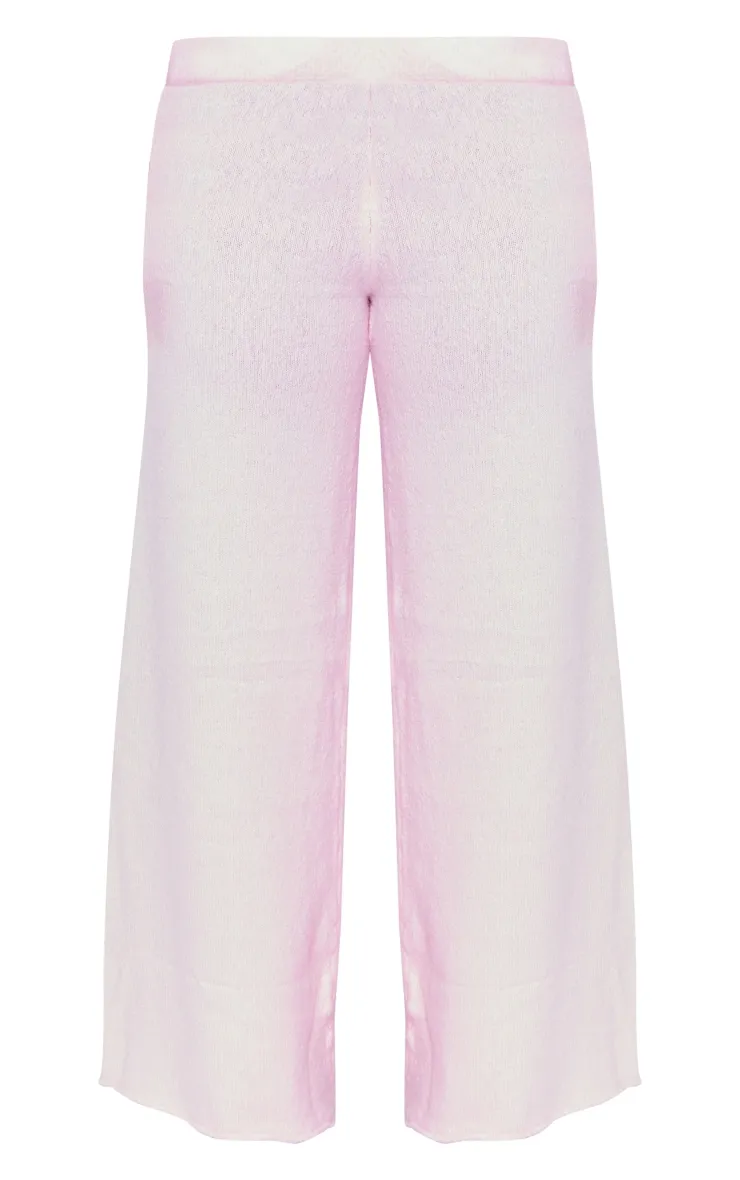 Petite Pantalon large en maille tricot deluxe rose tendre