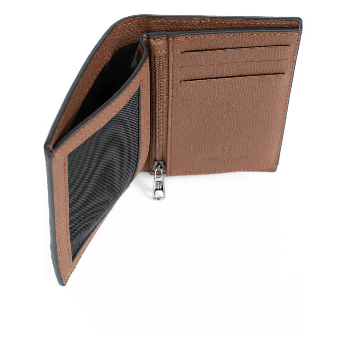 Portefeuille européen Stop RFID Cuir DANDY Marron Maya Hexagona - Portefeuille & Porte cartes Homme sur MenCorner