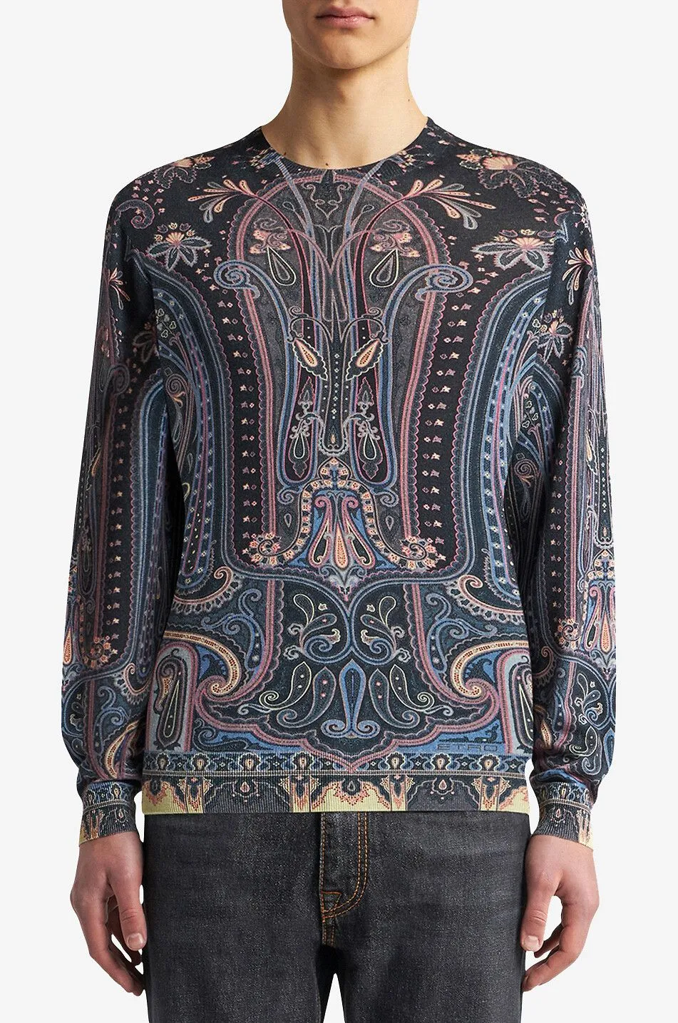 Pull en soie et cachemire motif tapis