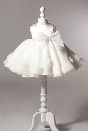 Robe cérémonie fille tutu avec nœud papillon détachable