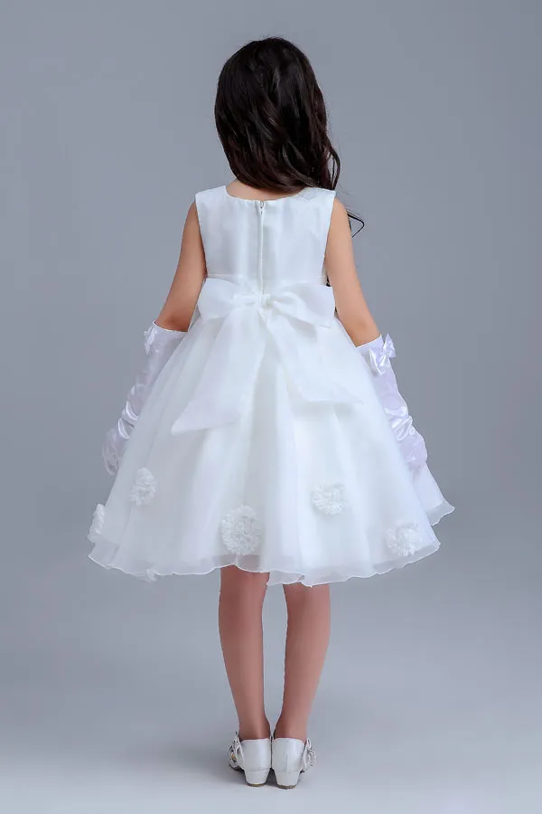 Robe cérémonie fille tutu avec nœud papillon détachable