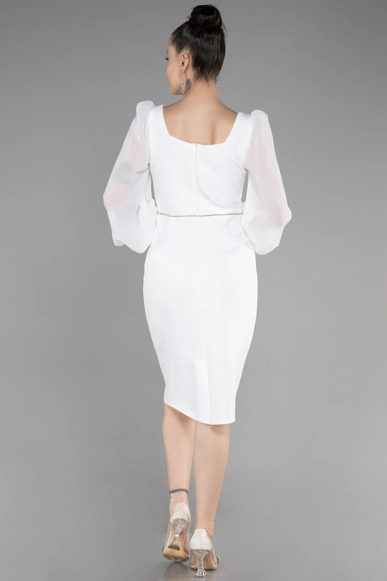 Robe de Cérémonie Midi Blanc ABK1944