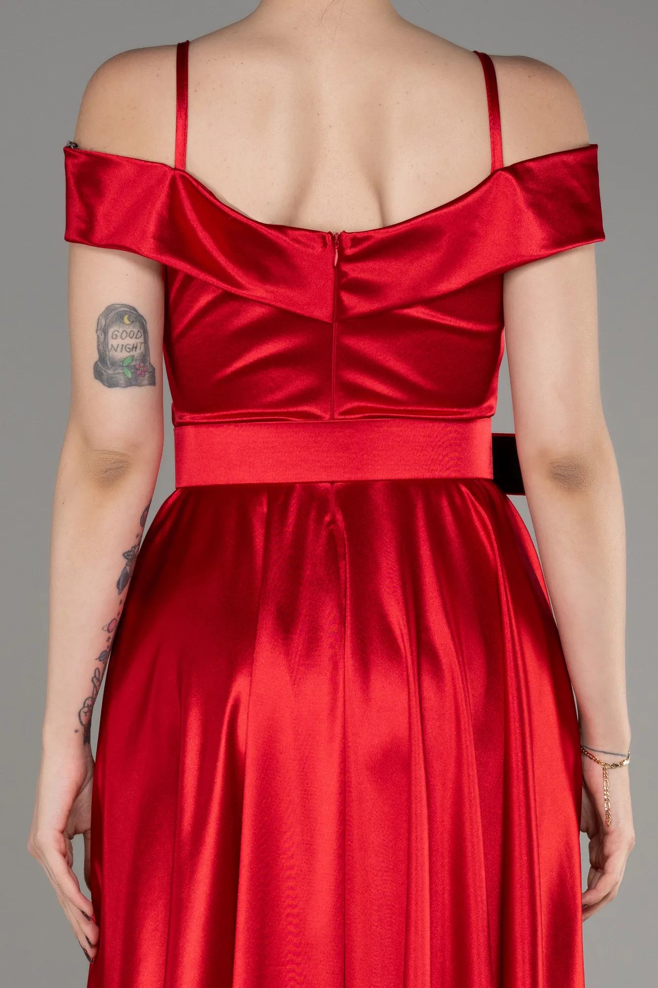 Robe de Cérémonie Midi Rouge Bordeaux ABK2080