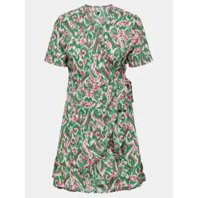 Robe portefeuille axi vert rose femme - Only | wimod