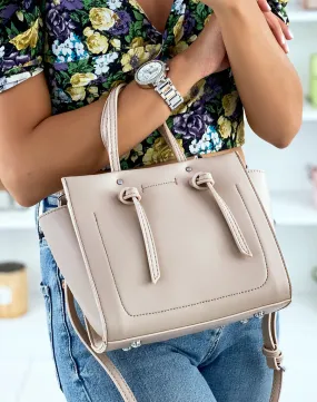 Sac en bandoulière beige mat