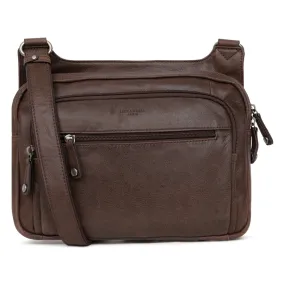 Sac reporter Cuir INSTINCT Marron Leo Hexagona - Sac Besace Messenger Homme sur MenCorner