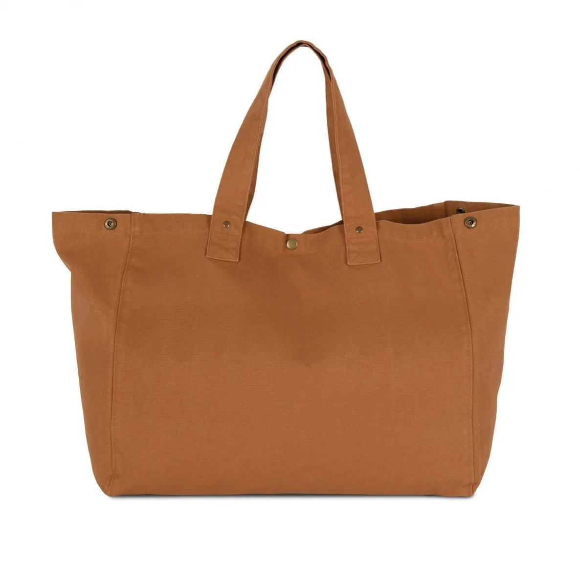 Sac shopping en coton délavé - KI3208 - marron caramel 