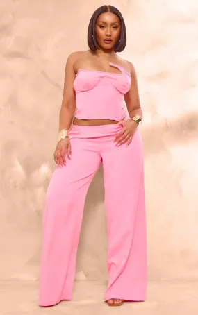 Shape Pantalon large taille basse tissé rose vif