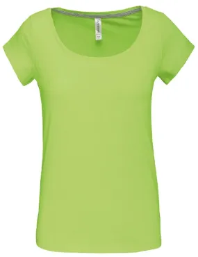 T-shirt col bateau - Femme - K384 - vert lime 