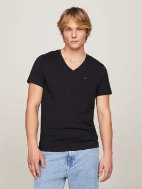 T-shirt col en V | Noir | Tommy Hilfiger