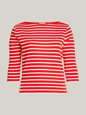 T-shirt Curve manches trois-quarts col bateau | RED | Tommy Hilfiger