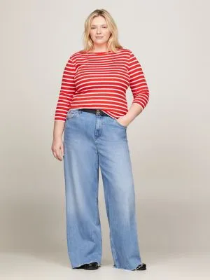 T-shirt Curve manches trois-quarts col bateau | RED | Tommy Hilfiger