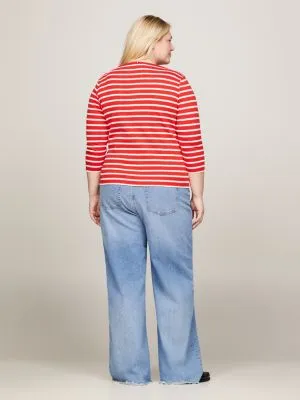 T-shirt Curve manches trois-quarts col bateau | RED | Tommy Hilfiger