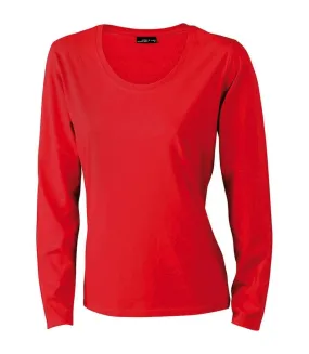 T-shirt femme manches longues - JN903 - ROUGE